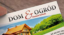 Dom i Ogród - wizytówka jednostronna 9x5