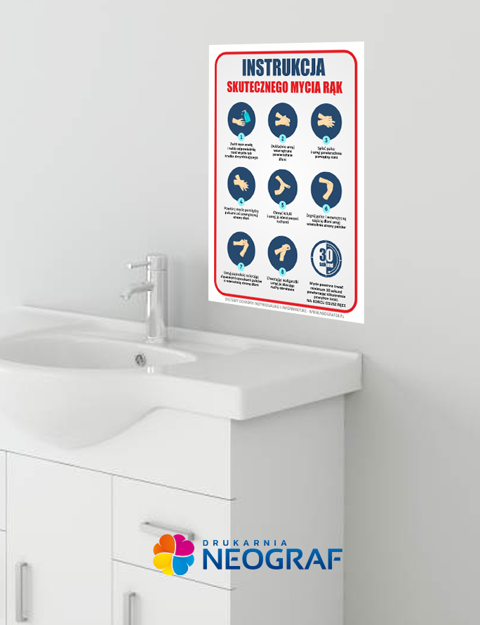 naklejki instrukcja mycia rak